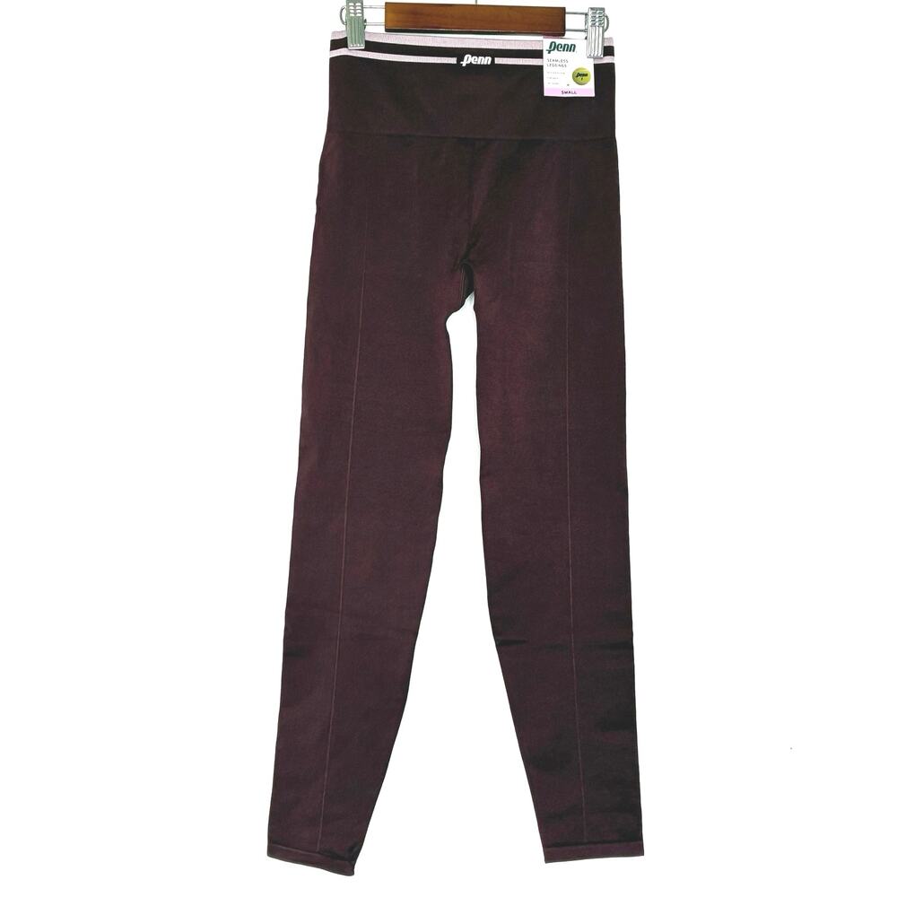 Penn Maroon Seamless Leggings Athletic High Waist Tennis NWT Womens Small